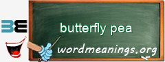 WordMeaning blackboard for butterfly pea